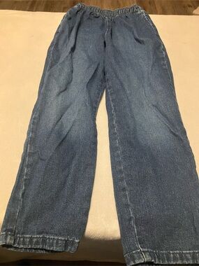 Elastic-Waist Blue Denim Jeans